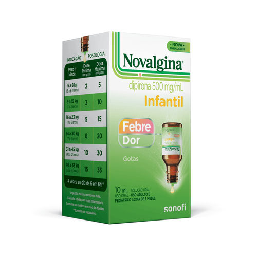 Analgésico e Antitérmico Novalgina Infanfil Solução Gotas 10ml Sanofi