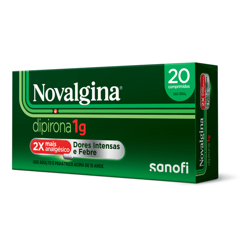 Analgésico e Antitérmico Novalgina 1g com 20 Comprimidos Sanofi