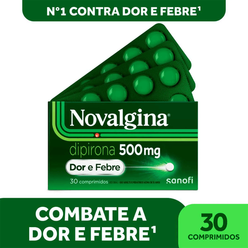 Analgésico e Antitérmico Novalgina 500mg com 30 Comprimidos Sanofi