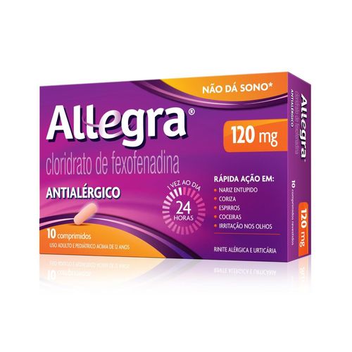 Antialérgico Allegra 120mg com 10 Comprimidos Sanofi