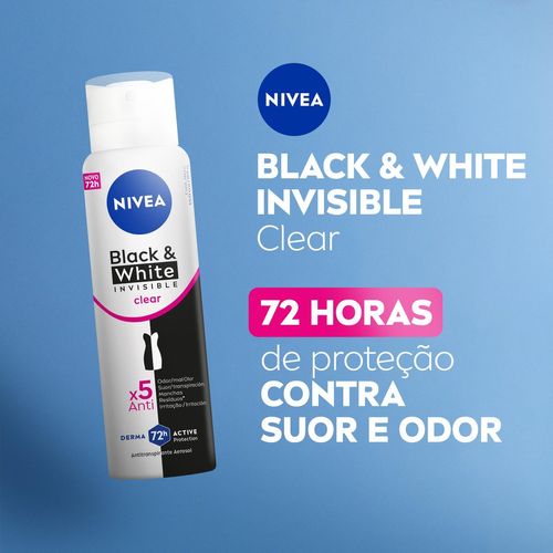 Desodorante Aerosol Nivea Invisible Black & White Clear 150ml