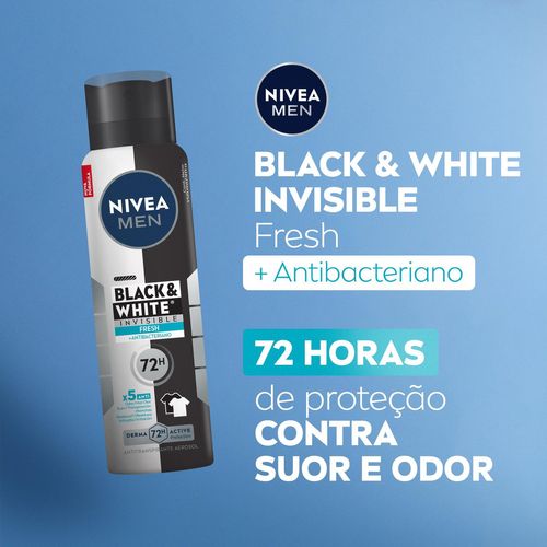 Nivea Men Desodorante Antitranspirante Aerossol Invisible Black & White Fresh 150ml