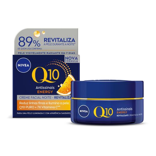 Nivea Creme Facial Antissinais Q10 Energy Noite 50g