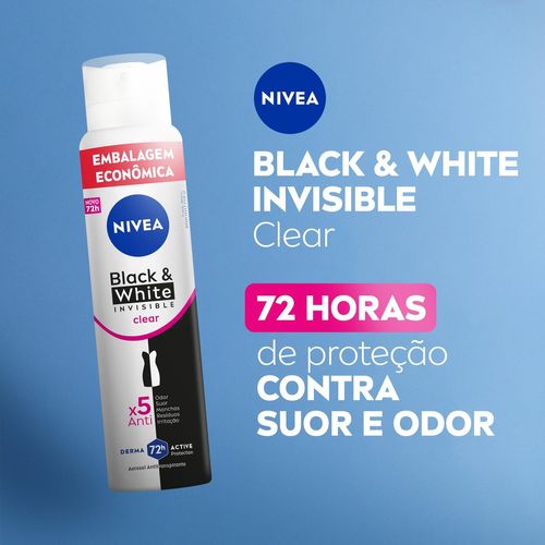 Desodorante Aerosol Nivea Black White Invisible Clear 200ml
