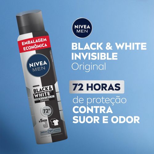 Nivea Men Desodorante Antitranspirante Aerossol Invisible Black & White 200ml