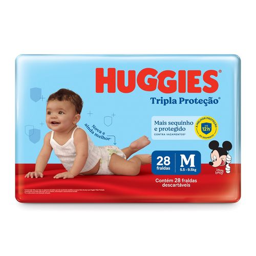 Fralda Huggies Disney Tripla Proteção M Com 28 Unidades