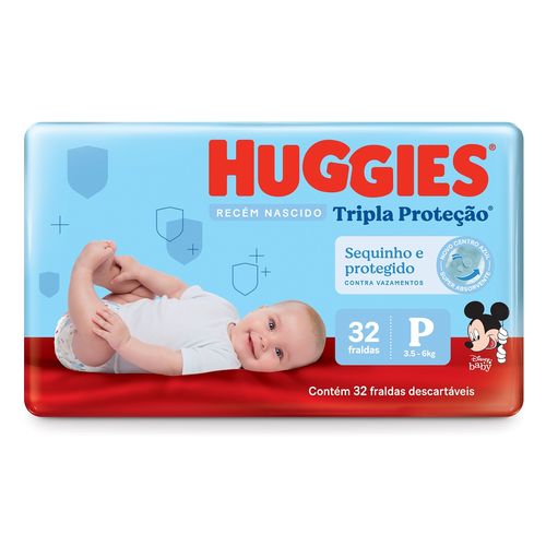 Fralda Huggies Disney Tripla Proteção Jumbo P Com 32 Unidades