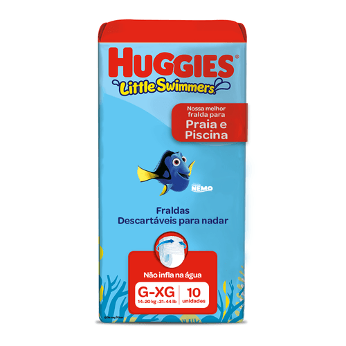Fralda para Água Huggies Disney Little Swimmers Mar e Piscina G/XG com 10 Unidades