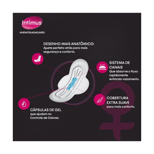 Absorvente Intimus Tripla Proteção Suave Com Abas Com 32 Unidades