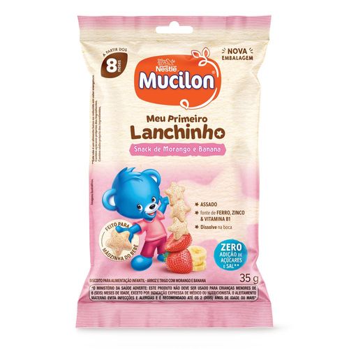 Biscoito Mucilon Meu Primeiro Lanchinho Morango e Banana 35g