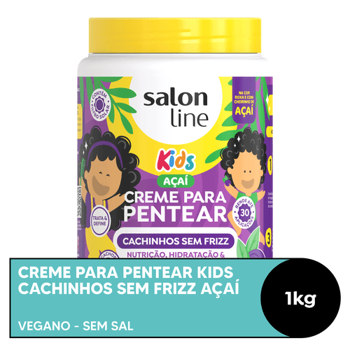 Creme para Pentear Salon Line Kids Açaí Cachinhos sem Frizz 1kg