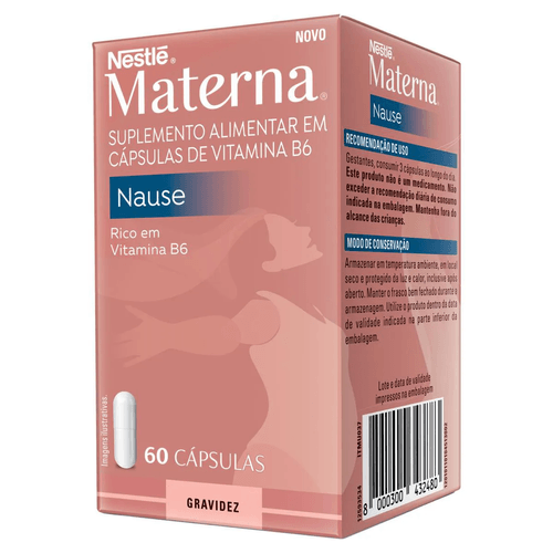 Vitamina B6 para Gestantes Materna Nause com 60 Cápsulas
