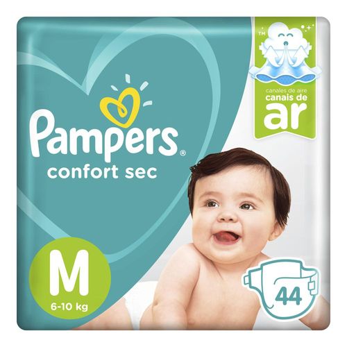 Fralda Pampers Confort Sec Mega M com 44 Unidades