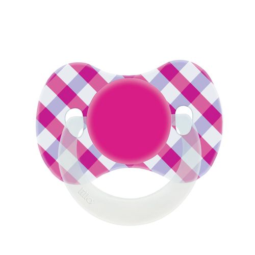 Chupeta Ortodôntica Lillo Funny Xadrez rosa tamanho 2