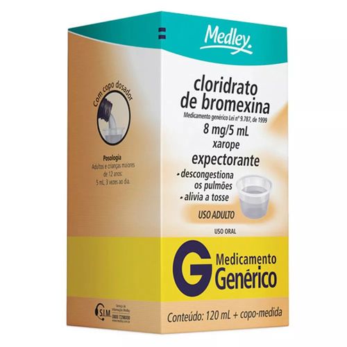 Cloridrato de Bromexina xarope adulto 120ml Medley