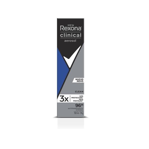 Desodorante Aerosol Rexona Men Clinical Clean 91g 150ml