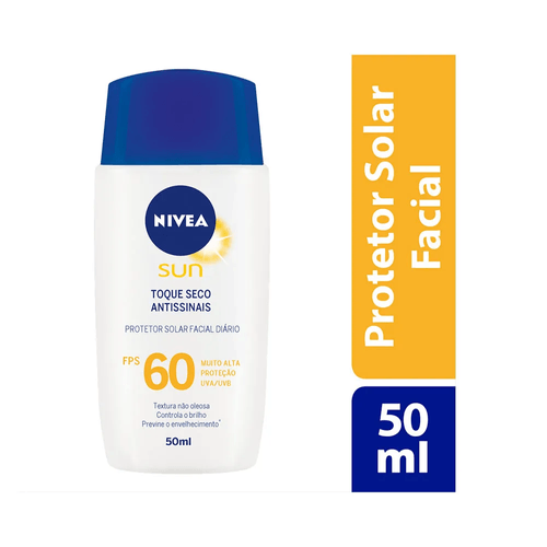 Protetor Solar Facial Nivea Sun Toque Seco Antissinais FPS60 50ml