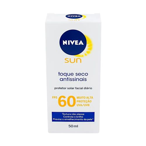Protetor Solar Facial Nivea Sun Toque Seco Antissinais FPS60 50ml