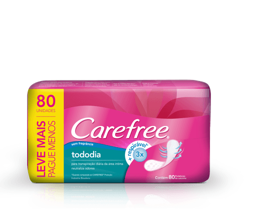 Protetor Diário Carefree Todo Dia Sem Perfume Com 80 Unidades Leve Mais Pague Menos