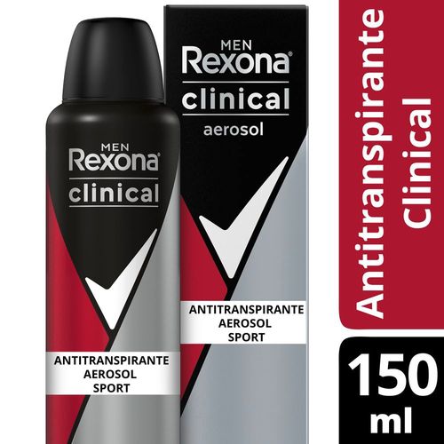 Desodorante Aerosol Rexona Men Clinical Sport 150ml
