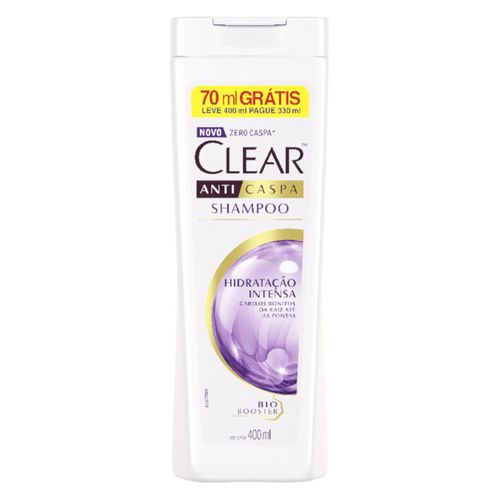 Shampoo Anticaspa Clear Hidratação Intensa Leve 400ml Pague 330ml