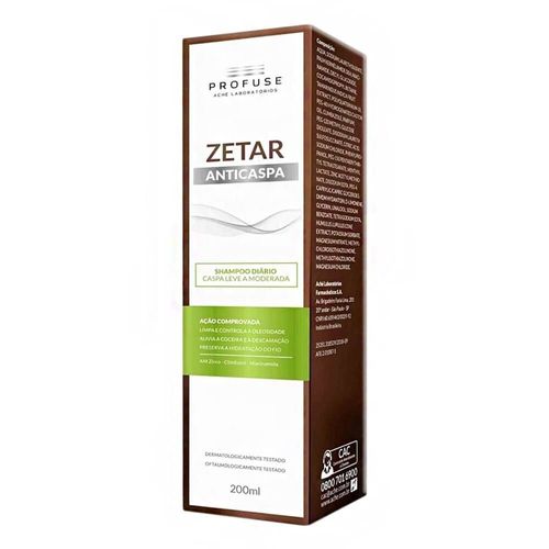 Shampoo Anticaspa Profuse Zetar Diário 200ml