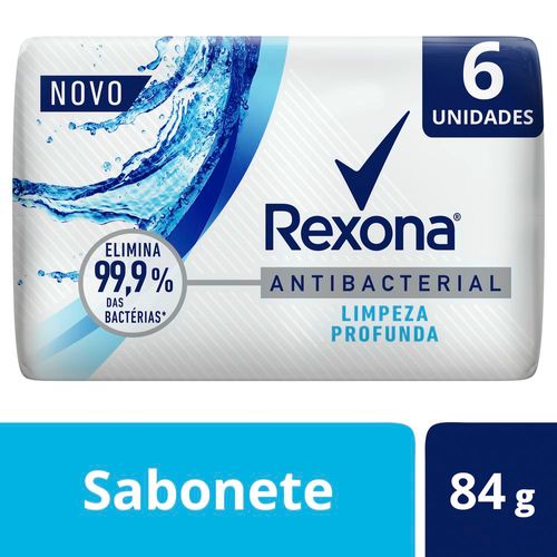 Kit Sabonete Barra Rexona Antibacterial Limpeza Profunda 84g com 6 Unidades Leve Mais Pague Menos