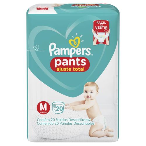 Fralda Pampers Pants Ajuste Total Pacotão M com 20 Unidades