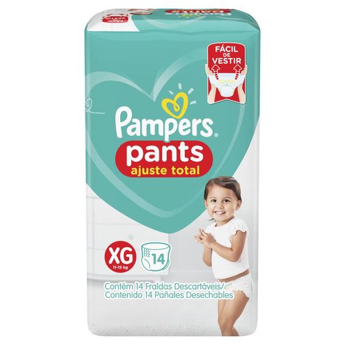Fralda Pampers Pants Ajuste Total Pacotão XG com 14 Unidades
