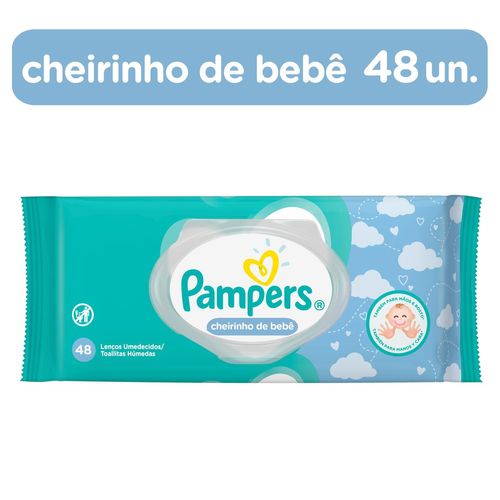 Lenço Umedecido Pampers Cheirinho de Bebê com 48 Unidades