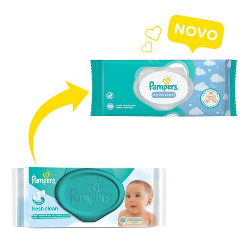 Lenço Umedecido Pampers Cheirinho de Bebê com 48 Unidades