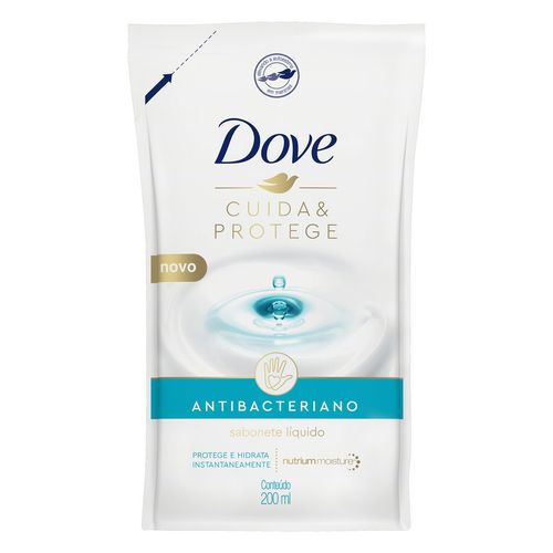 Sabonete Líquido Dove Antibacteriano Cuida & Protege Antibacteriano Refil 200ml
