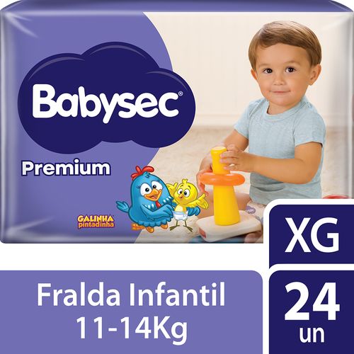 Fralda Babysec Galinha Pintadinha Premium Mega XG com 24 Unidades