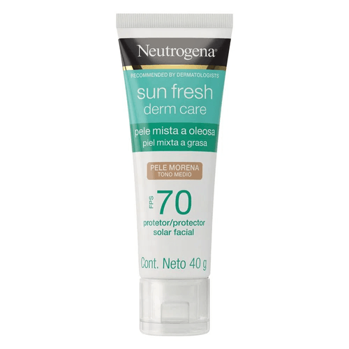 Protetor Solar Facial Neutrogena Sun Fresh Derm Care FPS70 Pele Morena 40g
