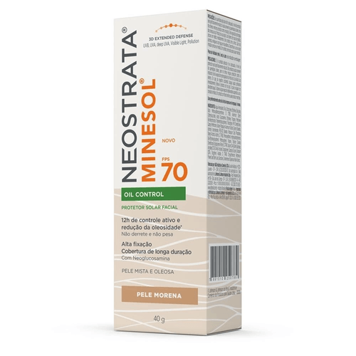 Protetor Solar Facial Neostrata Minesol Oil Control FPS70 Pele Morena 40g