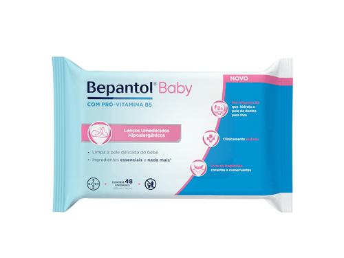 Lenço Umedecido Bepantol Baby com 48 Unidades