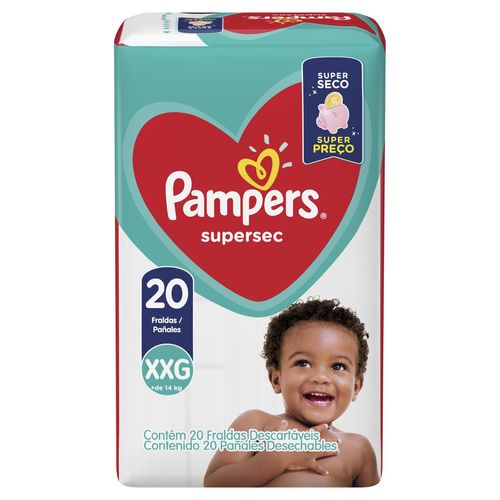 Fralda Pampers Supersec Pacote XXG com 20 Unidades