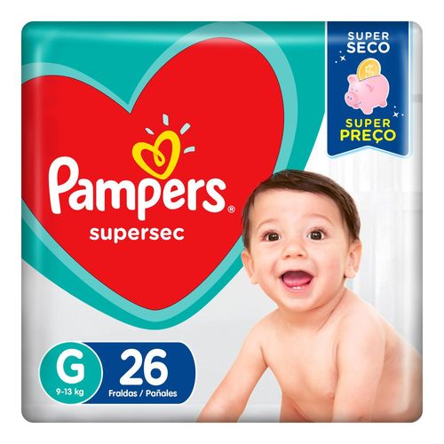 Fralda Pampers Supersec Pacote G com 26 Unidades