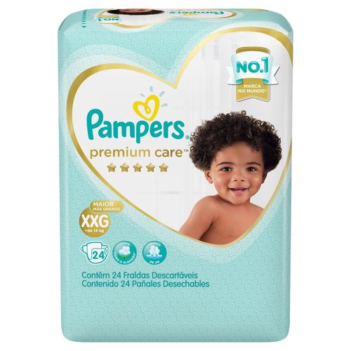 Fralda Pampers Premium Care Mega XXG com 24 Unidades
