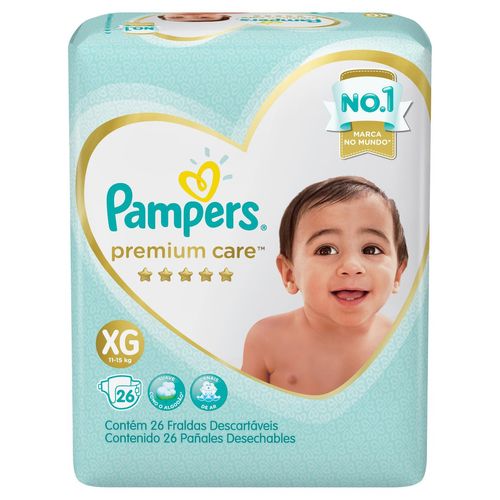 Fralda Pampers Premium Care Mega XG com 26 Unidades