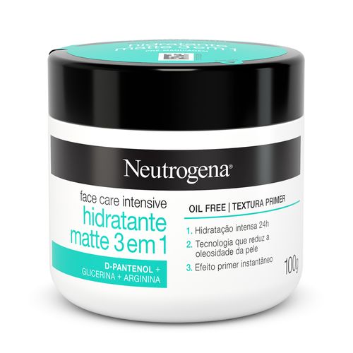 Creme Facial Neutrogena Face Care Intensive Matte 3 em 1 100g