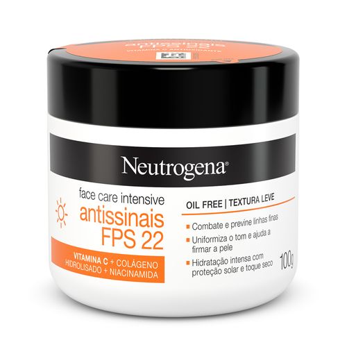 Creme Facial Neutrogena Face Care Intensive Antissinais FPS22 100g