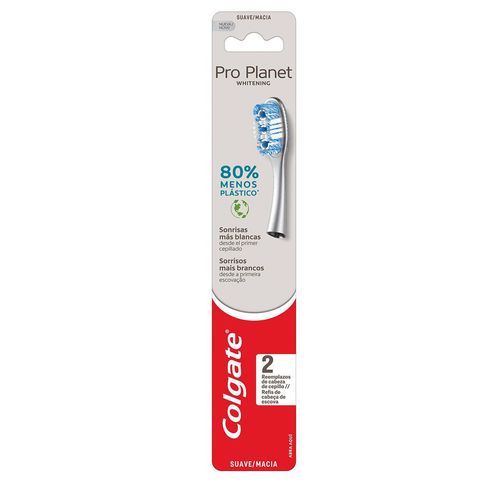 Escova Dental Colgate Refil Pro Planet Whitening Suave/Macia c/2