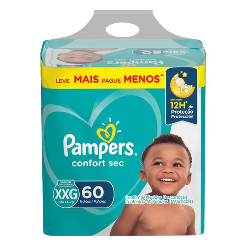 Fralda Pampers Confort Sec Giga XXG com 60 Unidades