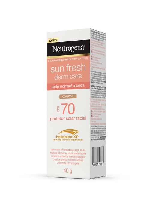 Protetor Solar Facial Neutrogena Sun Fresh Derm Care Com Cor FPS70 com 40g