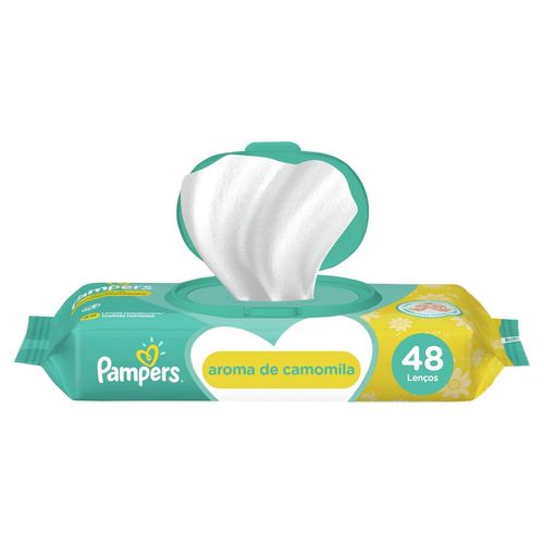 Lenço Umedecido Pampers Camomila com 48 Unidades