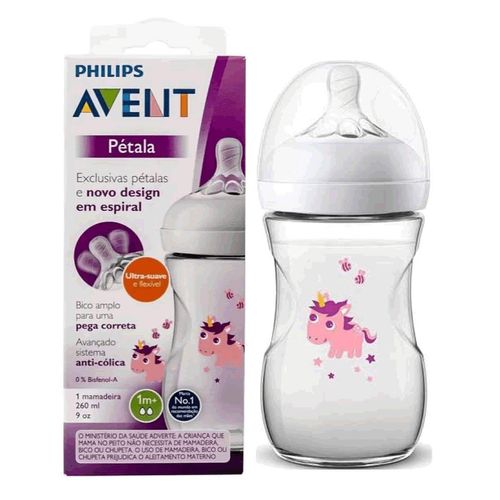 Mamadeira Petála Avent Unicórnio 260ml SCF070/25