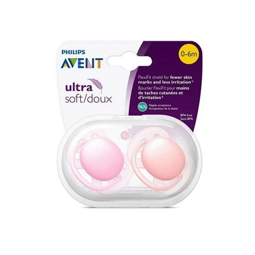 Chupeta Ultra Soft Aventis 0-6 Meninas com 2 Unidades SCF226/20