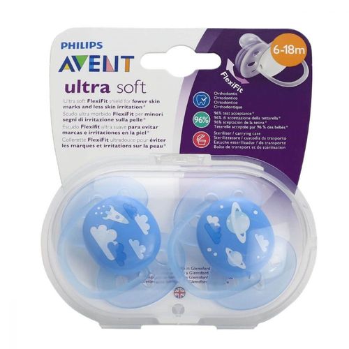 Chupeta Ultra Soft Aventis 6-18 Meninos Com 2 Unidades CFS222/22
