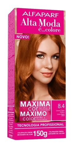 Tintura Creme Altamoda 8.4 Louro Claro Cobre Kit 150g